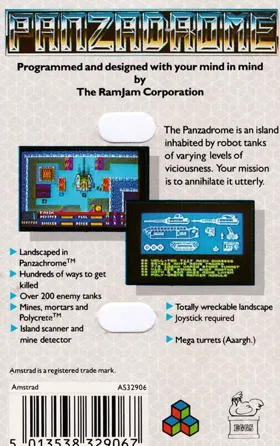 Panzadrome (S) (1985) [Dro Soft] box cover back